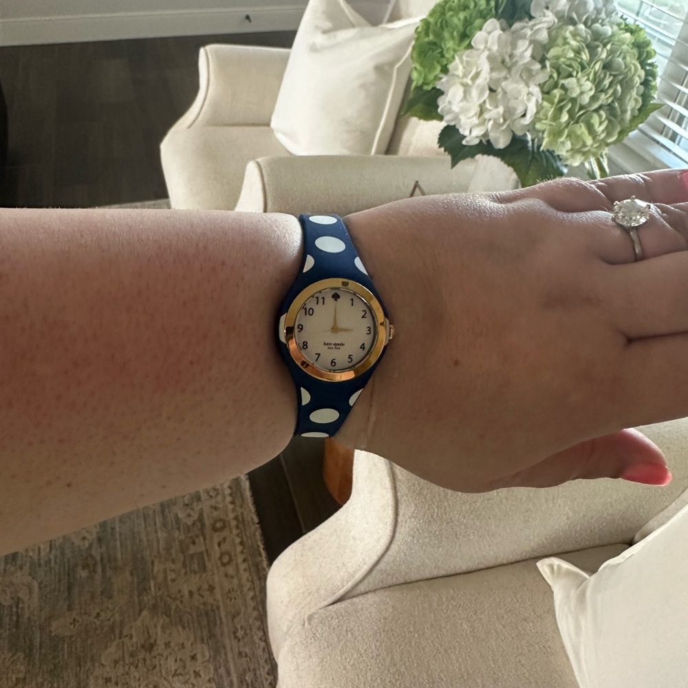 Kate Spade Blue Polka Dot Analog Watch